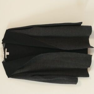 Max Studio Merino Wool Blend Hooded Open Front Cardigan Large